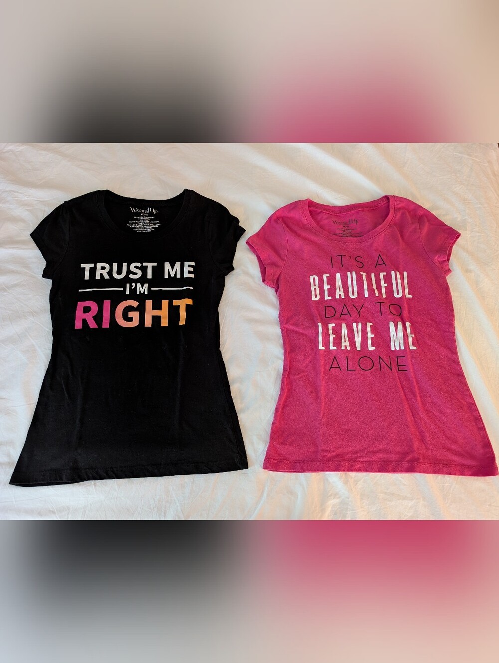 2 Pack Wound Up Graphic Saying Tees